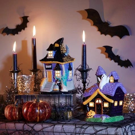 Lighted Ceramic Haunted Houses