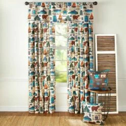 Campsite Window Curtains Or Accent Pillows