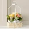 Tulip And Daffodil Metal Lantern