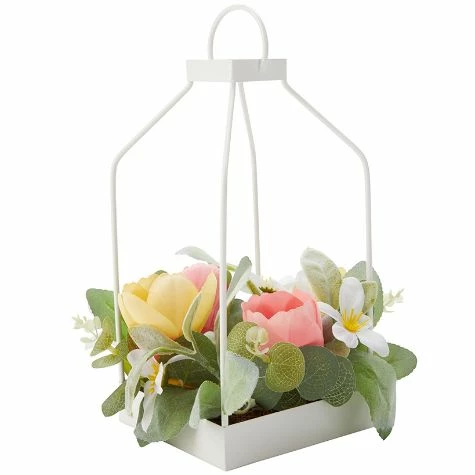 Tulip And Daffodil Metal Lantern - Image 3