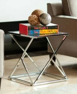Square Glass Top End Table