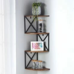 Industrial Corner Wall Shelf