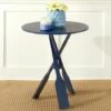 Round End Table With Paddle Legs