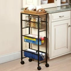 Slim Rolling Kitchen Shelf