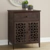 2-Door Carved Wood Cabinet