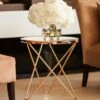 Round Glass Top End Table