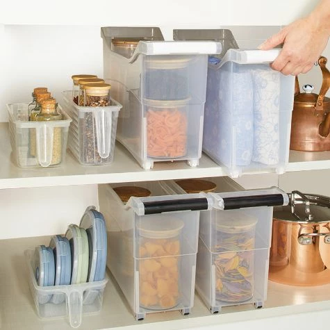 Slim Rolling Cabinet Storage Bins