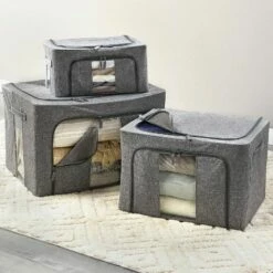 Collapsible Storage Boxes With Windows