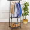 Rolling Garment Rack With Shelving