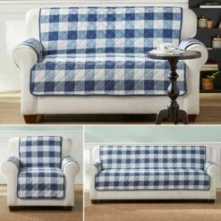 Sargasso Sea Buffalo Plaid Furniture Covers