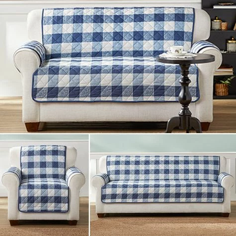 Sargasso Sea Buffalo Plaid Furniture Covers