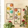 Set Of 2 Floral Metal Wall Hangings