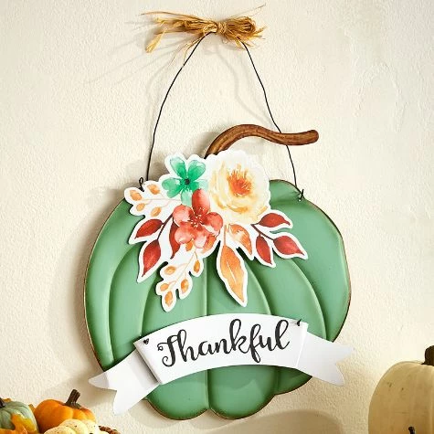 Metal Pumpkin Wall Hanging With Sentiment - Image 2