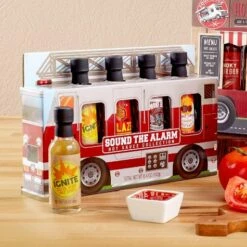4-Pc. Firetruck Or Food Truck Hot Sauce Gift Set