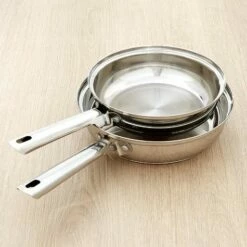 Set Of 2 Stainless Steel Frying Pans