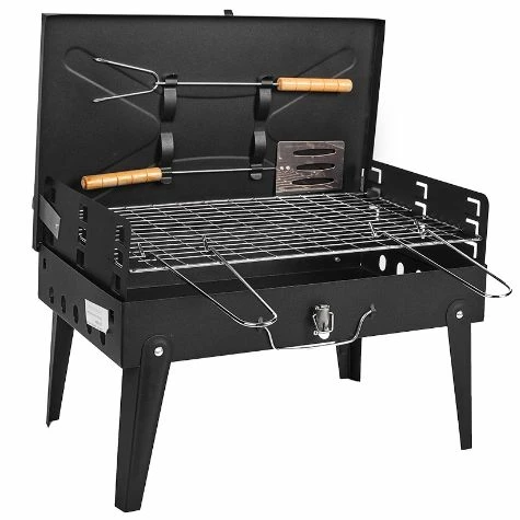 Outdoor Charcoal Grill With Tools - Image 2