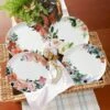 Set Of 4 Floral Melamine Plates