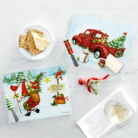 11" Holiday Cutting Board And Spreader Sets