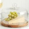 Glass Serving Dome With Wood Base
